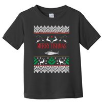 Funny Merry Fishmas Bass Fish Apparel Toddler T-Shirt