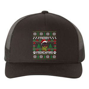 Funny Merry Frenchmas French Bulldog Christmas Ugly Sweater Yupoong Adult 5-Panel Trucker Hat