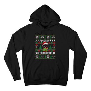 Funny Merry Frenchmas French Bulldog Christmas Ugly Sweater Hoodie