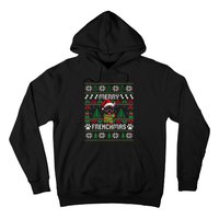 Funny Merry Frenchmas French Bulldog Christmas Ugly Sweater Hoodie