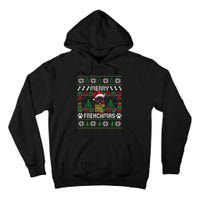 Funny Merry Frenchmas French Bulldog Christmas Ugly Sweater Tall Hoodie