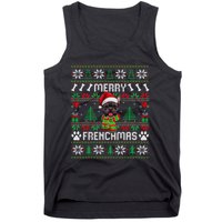 Funny Merry Frenchmas French Bulldog Christmas Ugly Sweater Tank Top