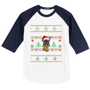 Funny Merry Frenchmas French Bulldog Christmas Ugly Sweater Baseball Sleeve Shirt