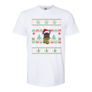 Funny Merry Frenchmas French Bulldog Christmas Ugly Sweater Softstyle CVC T-Shirt