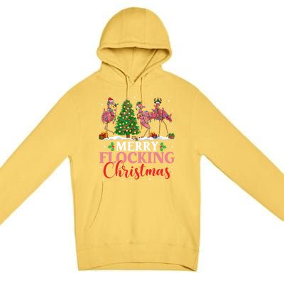 Flamingo Merry Flocking Christmas Funny Xmas Gift Premium Pullover Hoodie