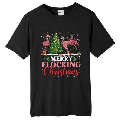 Flamingo Merry Flocking Christmas Funny Xmas Gift Tall Fusion ChromaSoft Performance T-Shirt