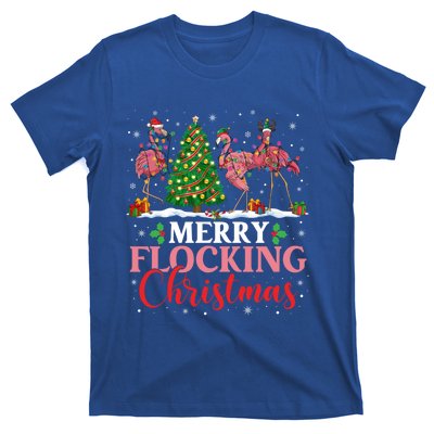 Flamingo Merry Flocking Christmas Funny Xmas Gift T-Shirt