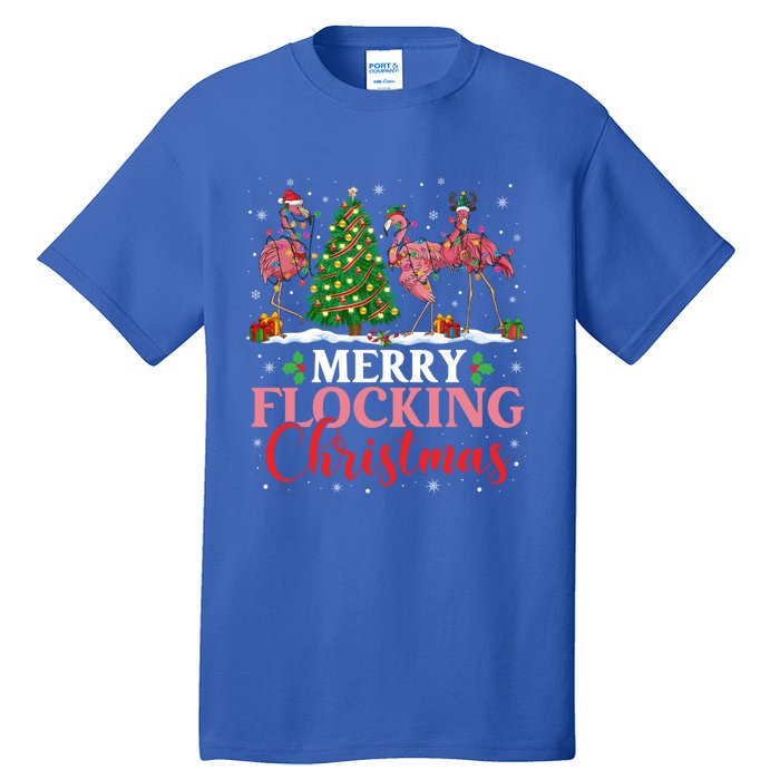 Flamingo Merry Flocking Christmas Funny Xmas Gift Tall T-Shirt