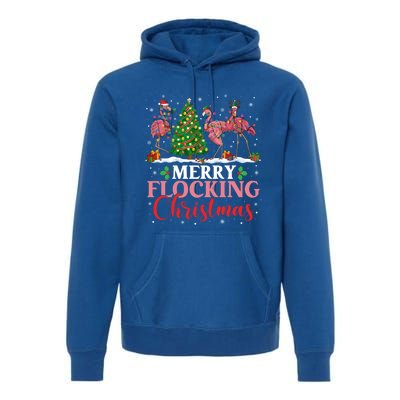 Flamingo Merry Flocking Christmas Funny Xmas Gift Premium Hoodie