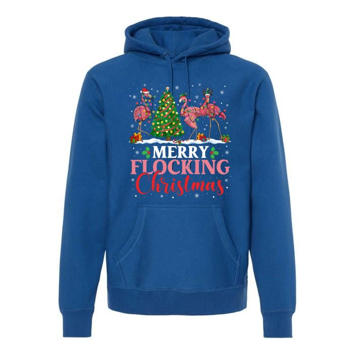 Flamingo Merry Flocking Christmas Funny Xmas Gift Premium Hoodie