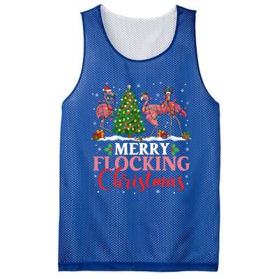 Flamingo Merry Flocking Christmas Funny Xmas Gift Mesh Reversible Basketball Jersey Tank