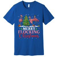 Flamingo Merry Flocking Christmas Funny Xmas Gift Premium T-Shirt