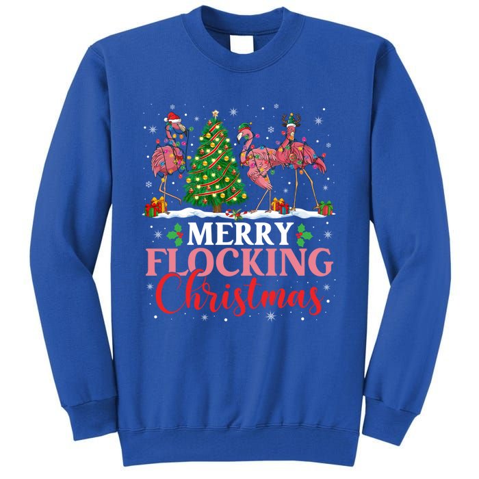 Flamingo Merry Flocking Christmas Funny Xmas Gift Tall Sweatshirt