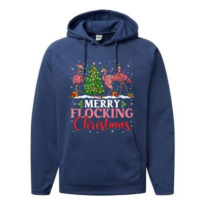 Flamingo Merry Flocking Christmas Funny Xmas Gift Performance Fleece Hoodie