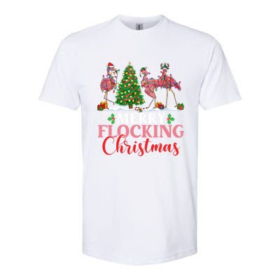 Flamingo Merry Flocking Christmas Funny Xmas Gift Softstyle CVC T-Shirt