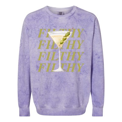 Filthy Martini Funny Dirty Martini Vintage Retro Martini Colorblast Crewneck Sweatshirt