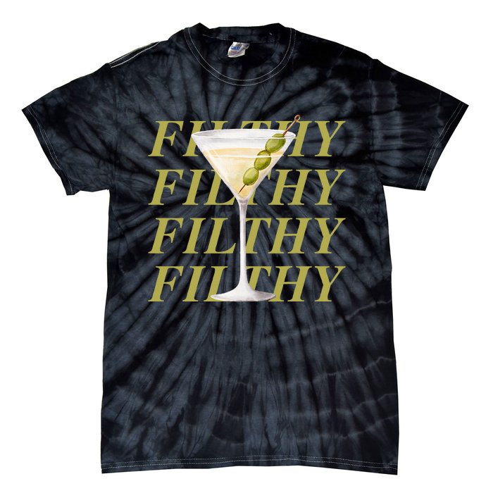 Filthy Martini Funny Dirty Martini Vintage Retro Martini Tie-Dye T-Shirt