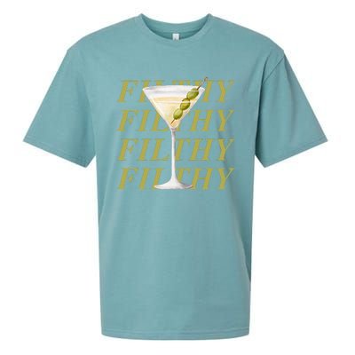 Filthy Martini Funny Dirty Martini Vintage Retro Martini Sueded Cloud Jersey T-Shirt