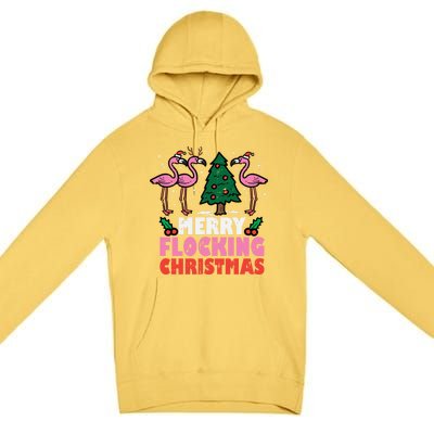 Flamingo Merry Flocking Christmas Funny Xmas Gift Premium Pullover Hoodie