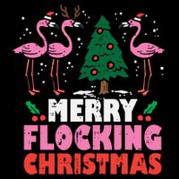 Flamingo Merry Flocking Christmas Funny Xmas Gift Sustainable Bucket Hat