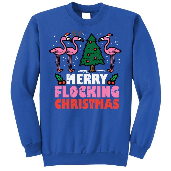 Flamingo Merry Flocking Christmas Funny Xmas Gift Sweatshirt