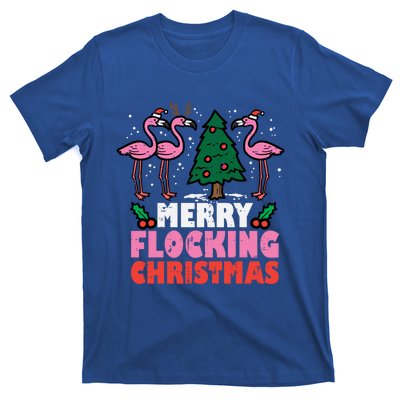 Flamingo Merry Flocking Christmas Funny Xmas Gift T-Shirt