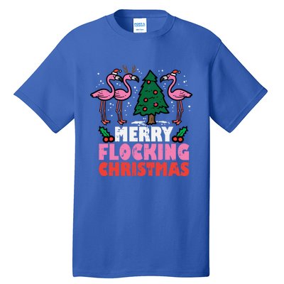 Flamingo Merry Flocking Christmas Funny Xmas Gift Tall T-Shirt