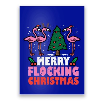 Flamingo Merry Flocking Christmas Funny Xmas Gift Poster