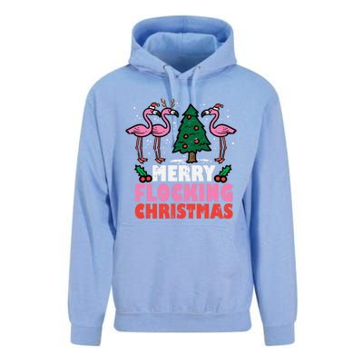 Flamingo Merry Flocking Christmas Funny Xmas Gift Unisex Surf Hoodie