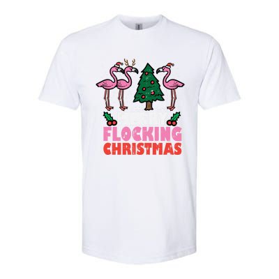 Flamingo Merry Flocking Christmas Funny Xmas Gift Softstyle CVC T-Shirt