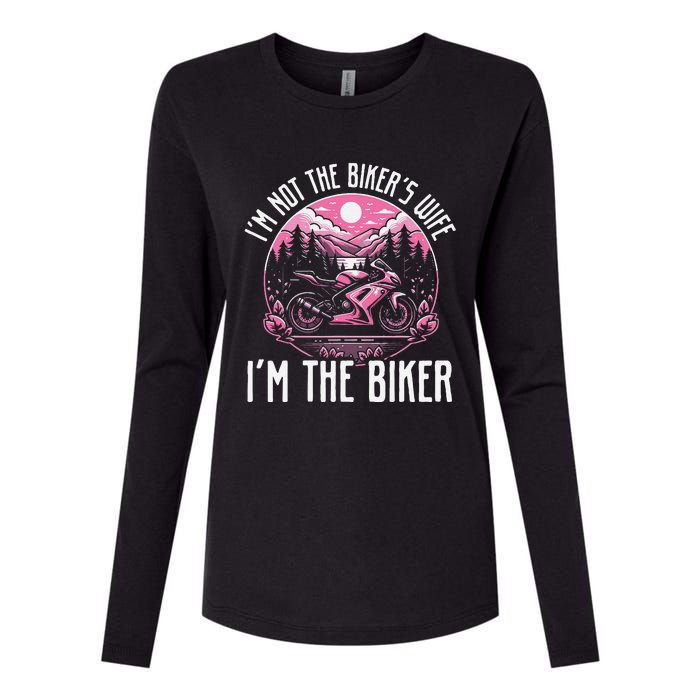 Funny Motorcycle For Women Not BikerS Wife IM The Biker Womens Cotton Relaxed Long Sleeve T-Shirt