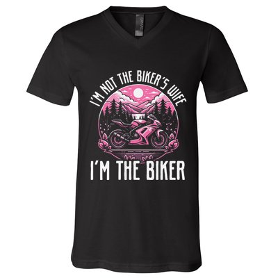Funny Motorcycle For Women Not BikerS Wife IM The Biker V-Neck T-Shirt