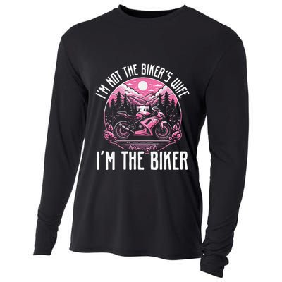 Funny Motorcycle For Women Not BikerS Wife IM The Biker Cooling Performance Long Sleeve Crew