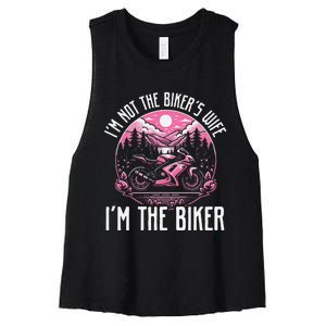 Funny Motorcycle For Women Not BikerS Wife IM The Biker Women's Racerback Cropped Tank