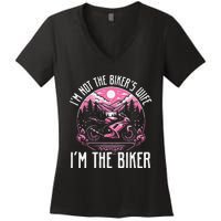 Funny Motorcycle For Women Not BikerS Wife IM The Biker Women's V-Neck T-Shirt