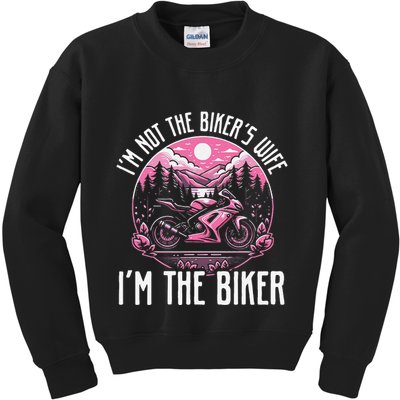 Funny Motorcycle For Women Not BikerS Wife IM The Biker Kids Sweatshirt