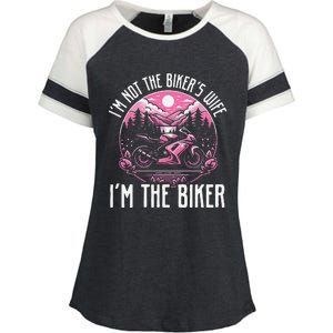 Funny Motorcycle For Women Not BikerS Wife IM The Biker Enza Ladies Jersey Colorblock Tee