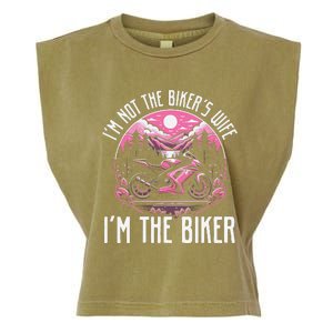 Funny Motorcycle For Women Not BikerS Wife IM The Biker Garment-Dyed Women's Muscle Tee