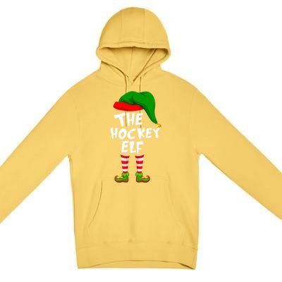 Funny Matching Family Christmas The Hockey Elf Gift Premium Pullover Hoodie