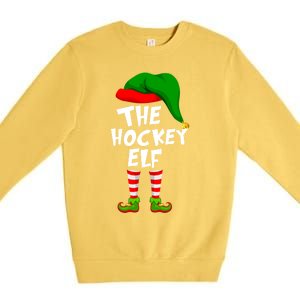 Funny Matching Family Christmas The Hockey Elf Gift Premium Crewneck Sweatshirt