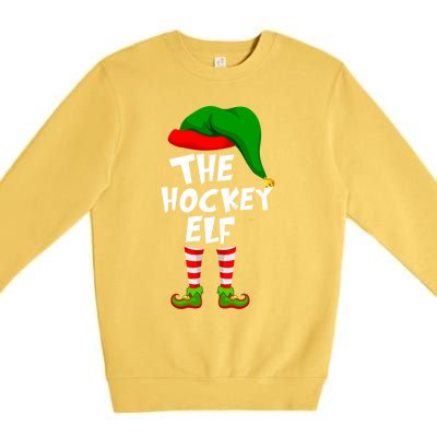 Funny Matching Family Christmas The Hockey Elf Gift Premium Crewneck Sweatshirt