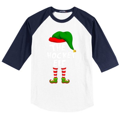 Funny Matching Family Christmas The Hockey Elf Gift Baseball Sleeve Shirt