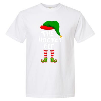 Funny Matching Family Christmas The Hockey Elf Gift Garment-Dyed Heavyweight T-Shirt