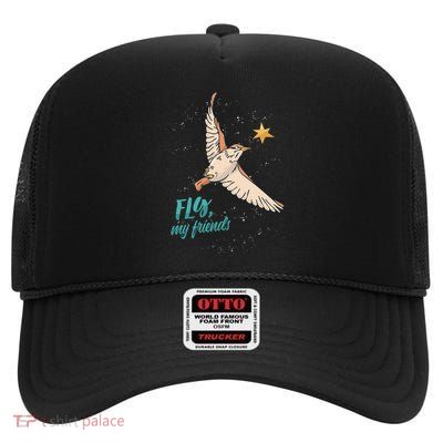 Fly My Friends Bird Star High Crown Mesh Back Trucker Hat
