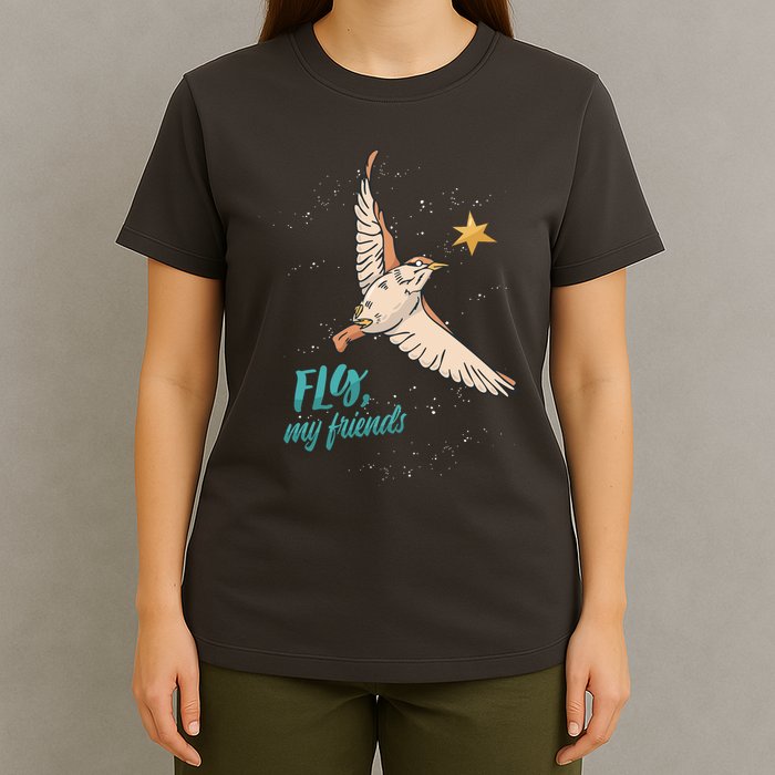 Fly My Friends Bird Star T-Shirt