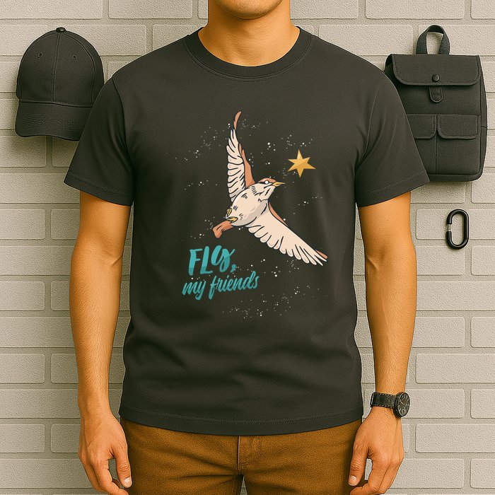 Fly My Friends Bird Star T-Shirt