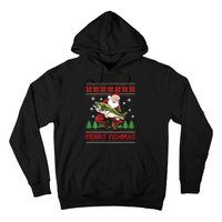 Fun Merry Fishmas Santa Fishing Ugly Christmas Sweater Style Hoodie