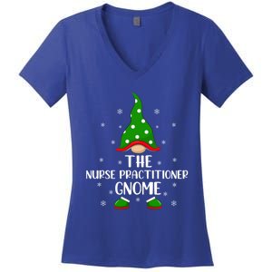 Funny Matching Family The Nurse Practitioner Gnome Christmas Gift Women's V-Neck T-Shirt