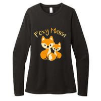 Foxy Mama Funny Mom Quote Mother Daughter Foxes Cute Graphic Womens CVC Long Sleeve Shirt