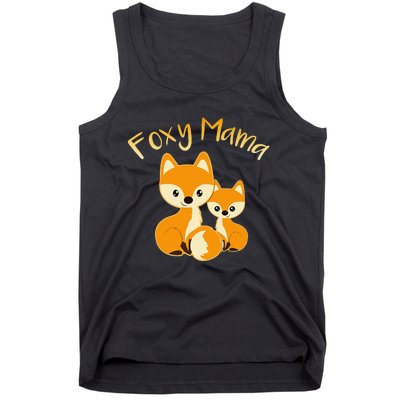 Foxy Mama Funny Mom Quote Mother Daughter Foxes Cute Graphic Tank Top